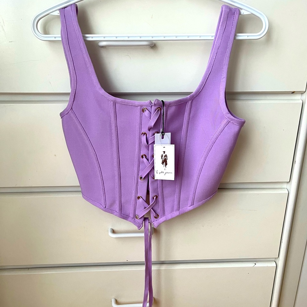 La Petite Garçonne purple corset top NEW
